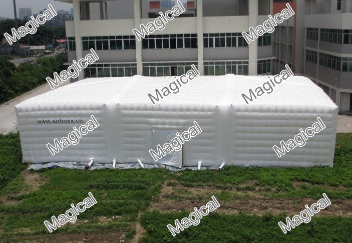 Inflatable cube tent